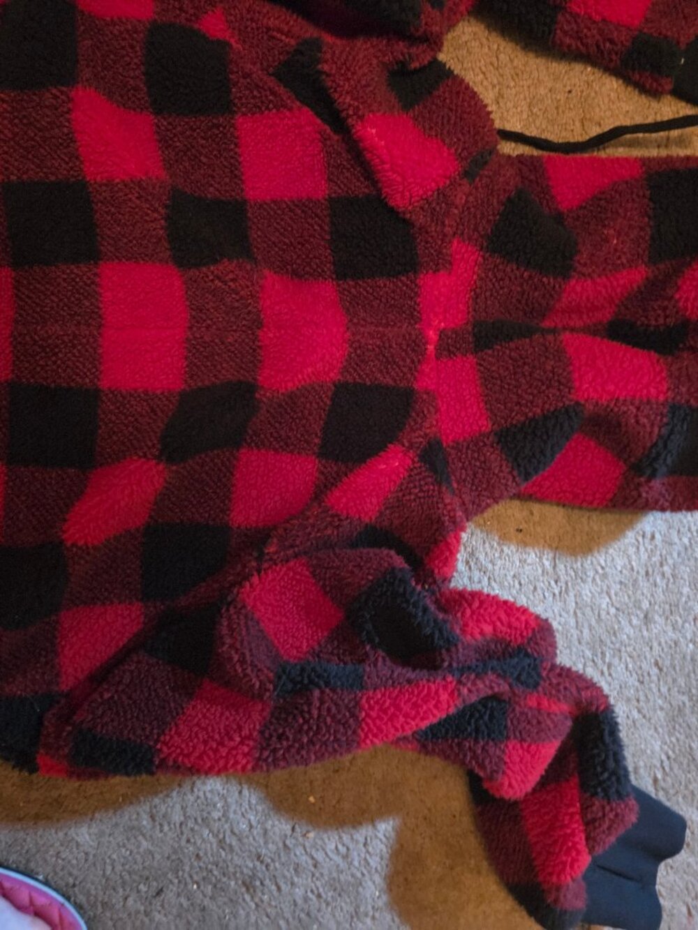 Chubbies Lumberjack Pajama Buffalo Plaid Fleece Hooded Romper Sz Medium - Picture 6 of 6